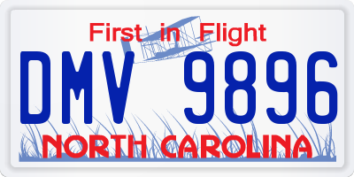 NC license plate DMV9896