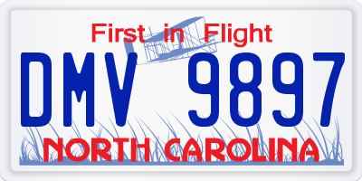 NC license plate DMV9897