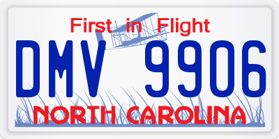 NC license plate DMV9906