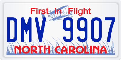 NC license plate DMV9907