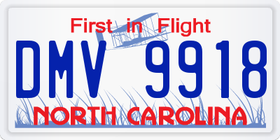 NC license plate DMV9918