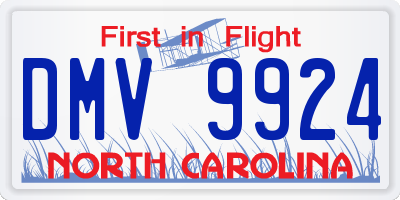NC license plate DMV9924