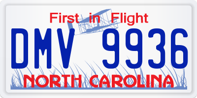 NC license plate DMV9936