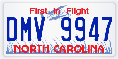 NC license plate DMV9947