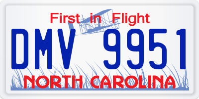 NC license plate DMV9951