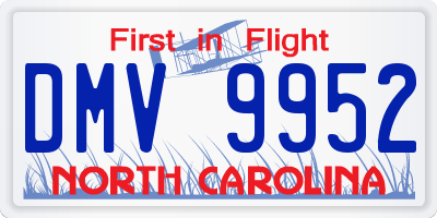 NC license plate DMV9952