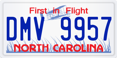 NC license plate DMV9957