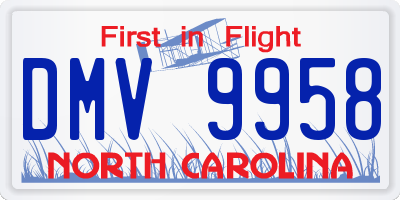 NC license plate DMV9958