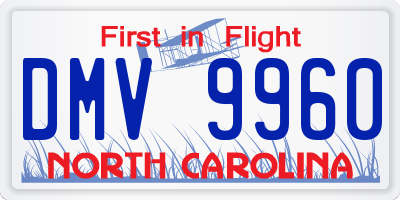 NC license plate DMV9960
