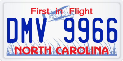 NC license plate DMV9966