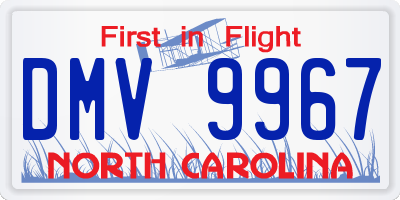 NC license plate DMV9967