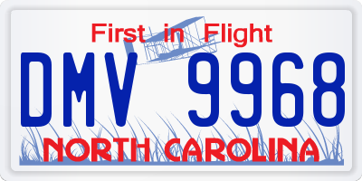 NC license plate DMV9968
