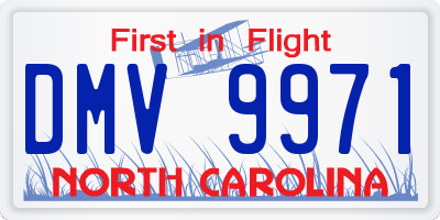 NC license plate DMV9971