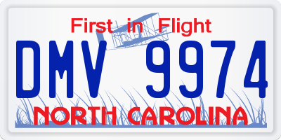 NC license plate DMV9974