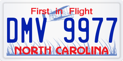 NC license plate DMV9977