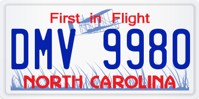 NC license plate DMV9980
