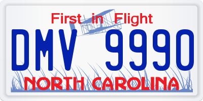 NC license plate DMV9990