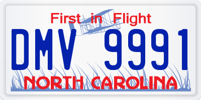 NC license plate DMV9991