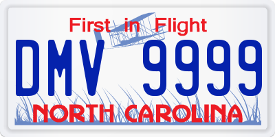 NC license plate DMV9999