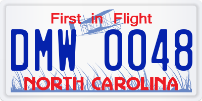 NC license plate DMW0048