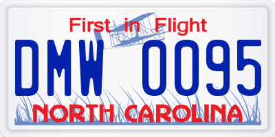 NC license plate DMW0095