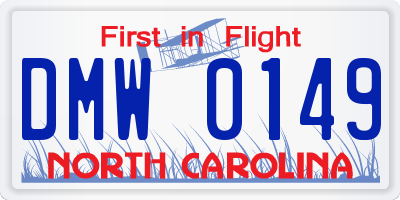 NC license plate DMW0149