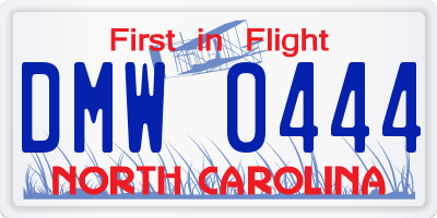 NC license plate DMW0444