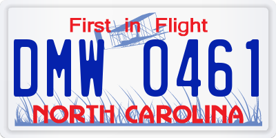 NC license plate DMW0461