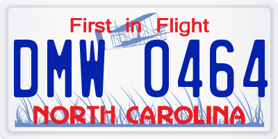 NC license plate DMW0464