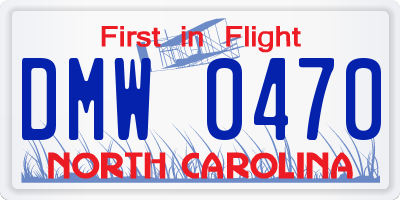 NC license plate DMW0470