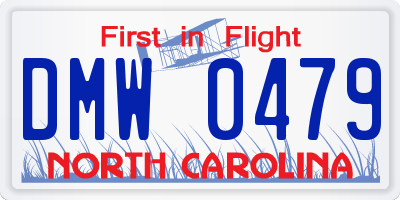 NC license plate DMW0479