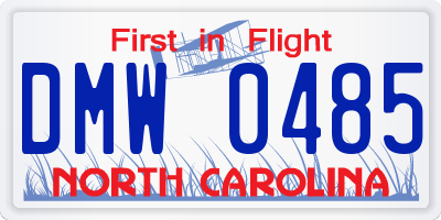 NC license plate DMW0485