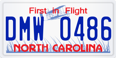 NC license plate DMW0486