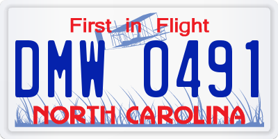 NC license plate DMW0491