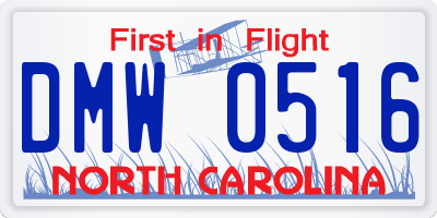 NC license plate DMW0516
