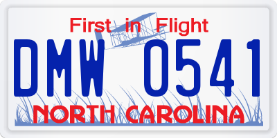 NC license plate DMW0541