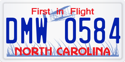 NC license plate DMW0584