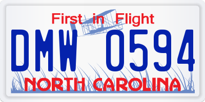 NC license plate DMW0594