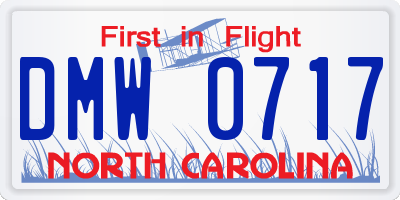 NC license plate DMW0717