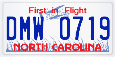 NC license plate DMW0719