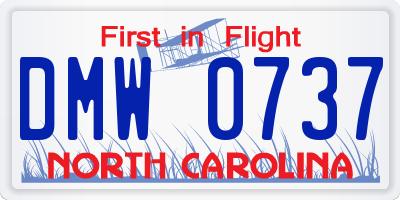 NC license plate DMW0737