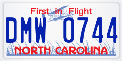 NC license plate DMW0744