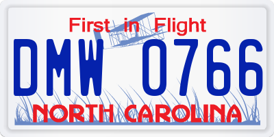 NC license plate DMW0766
