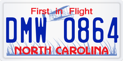 NC license plate DMW0864