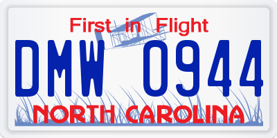 NC license plate DMW0944
