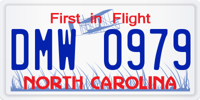 NC license plate DMW0979