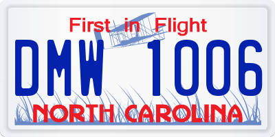 NC license plate DMW1006