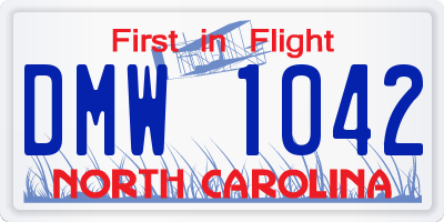 NC license plate DMW1042