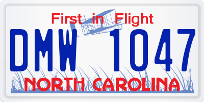 NC license plate DMW1047