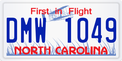 NC license plate DMW1049